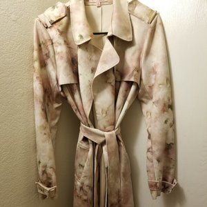 PHILOSOPHY Belted Faux Suede Trench Coat